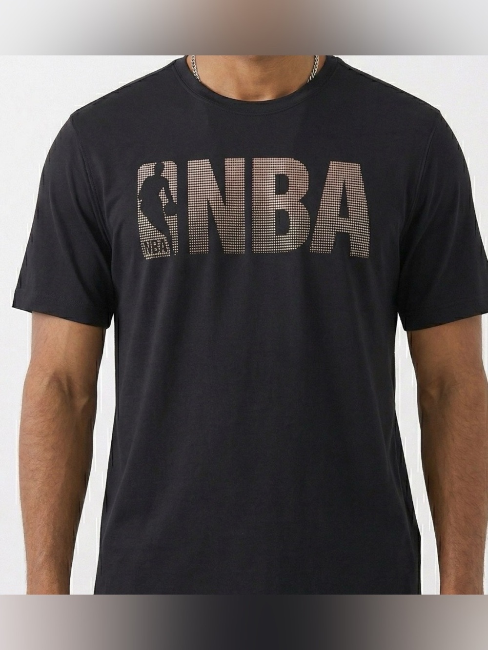NBA Heather Gray Large Tee with White Dot Logo